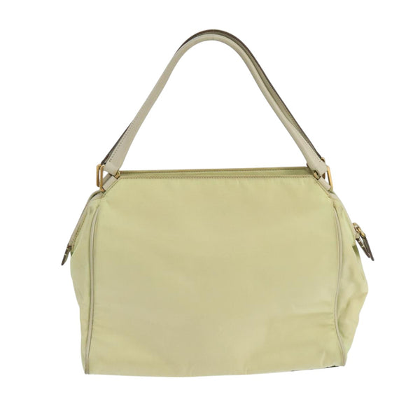 PRADA Hand Bag Nylon Beige Auth ac3438