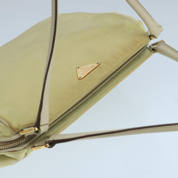 PRADA Hand Bag Nylon Beige Auth ac3438