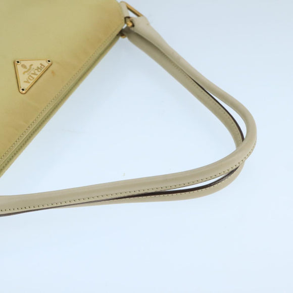 PRADA Hand Bag Nylon Beige Auth ac3438