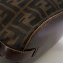 FENDI Zucca Canvas Hand Bag Brown Black Auth ac3445-15