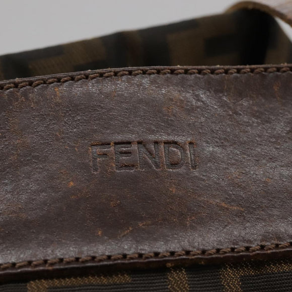 FENDI Zucca Canvas Hand Bag Brown Black Auth ac3445
