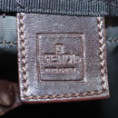 FENDI Zucca Canvas Hand Bag Brown Black Auth ac3445-18