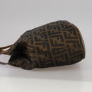 FENDI Zucca Canvas Hand Bag Brown Black Auth ac3445-3