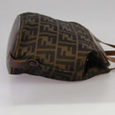 FENDI Zucca Canvas Hand Bag Brown Black Auth ac3445-4