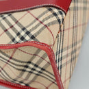 BURBERRY Nova Check Blue Label Hand Bag Canvas Beige Auth ac3491-11