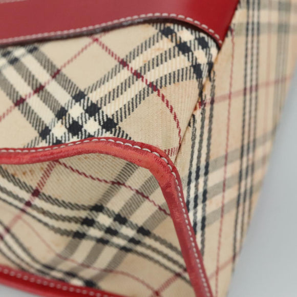 BURBERRY Nova Check Blue Label Hand Bag Canvas Beige Auth ac3491