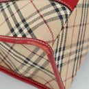 BURBERRY Nova Check Blue Label Hand Bag Canvas Beige Auth ac3491-13