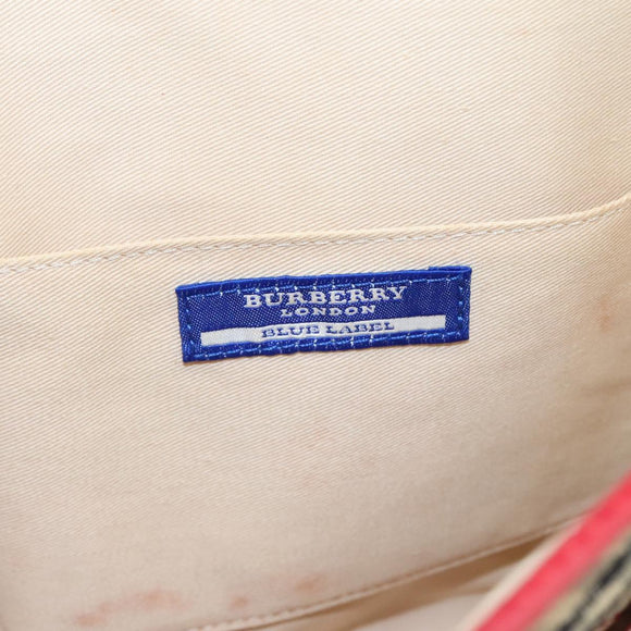 BURBERRY Nova Check Blue Label Hand Bag Canvas Beige Auth ac3491