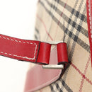 BURBERRY Nova Check Blue Label Hand Bag Canvas Beige Auth ac3491-21