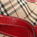 BURBERRY Nova Check Blue Label Hand Bag Canvas Beige Auth ac3491-22