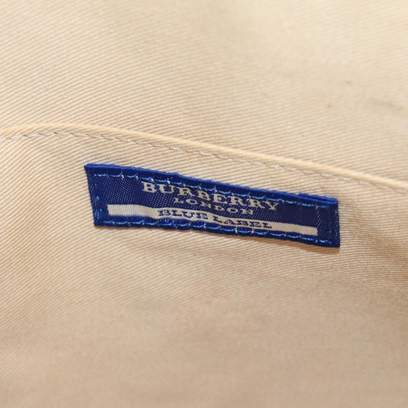 BURBERRY Nova Check Blue Label Hand Bag Canvas Beige Auth ac3491