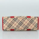 BURBERRY Nova Check Blue Label Hand Bag Canvas Beige Auth ac3491-9