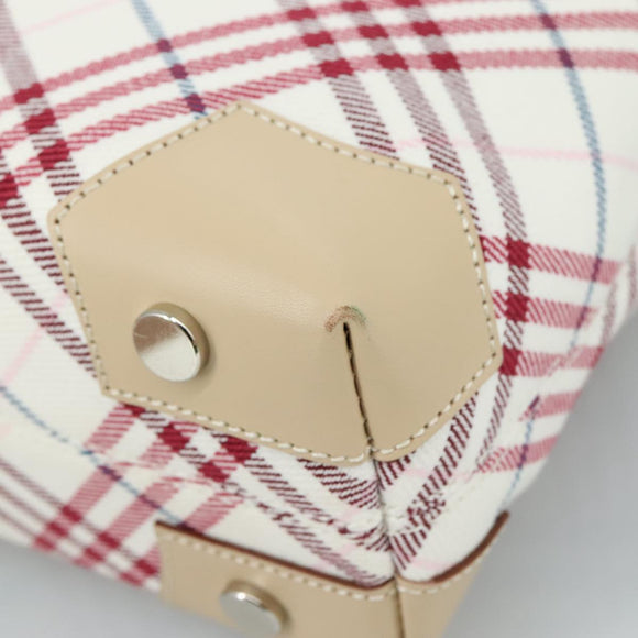 BURBERRY Nova Check Blue Label Hand Bag Canvas Beige Auth ac3492