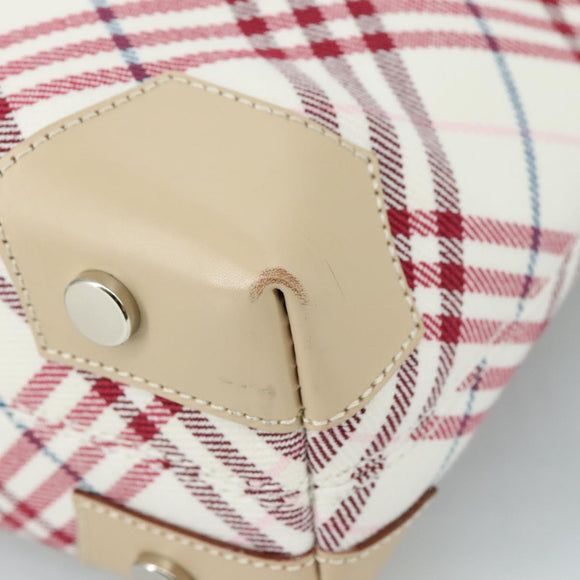 BURBERRY Nova Check Blue Label Hand Bag Canvas Beige Auth ac3492
