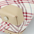 BURBERRY Nova Check Blue Label Hand Bag Canvas Beige Auth ac3492-15
