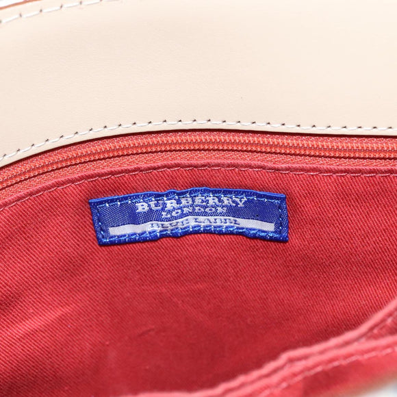 BURBERRY Nova Check Blue Label Hand Bag Canvas Beige Auth ac3492