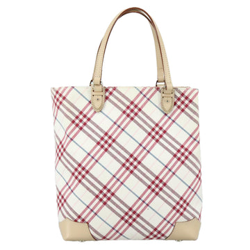 BURBERRY Nova Check Blue Label Hand Bag Canvas Beige Auth ac3492 - 0