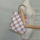 BURBERRY Nova Check Blue Label Hand Bag Canvas Beige Auth ac3492-22