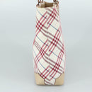 BURBERRY Nova Check Blue Label Hand Bag Canvas Beige Auth ac3492-3