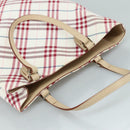 BURBERRY Nova Check Blue Label Hand Bag Canvas Beige Auth ac3492-6