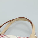 BURBERRY Nova Check Blue Label Hand Bag Canvas Beige Auth ac3492-8