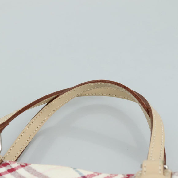 BURBERRY Nova Check Blue Label Hand Bag Canvas Beige Auth ac3492