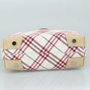 BURBERRY Nova Check Blue Label Hand Bag Canvas Beige Auth ac3492-5