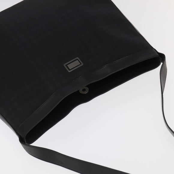 BURBERRY Nova Check Shoulder Bag PVC Black Auth ac3493