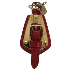 PRADA Key Ring Leather Red Auth ac3521 - 0