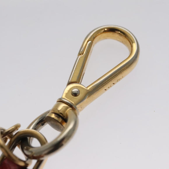 PRADA Key Ring Leather Red Auth ac3521