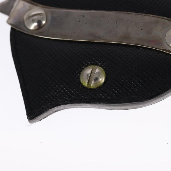 PRADA Key Ring Leather Black Auth ac3522