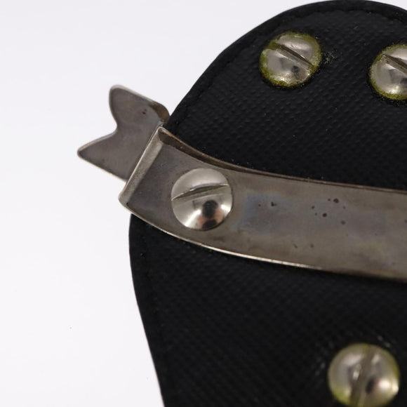 PRADA Key Ring Leather Black Auth ac3522