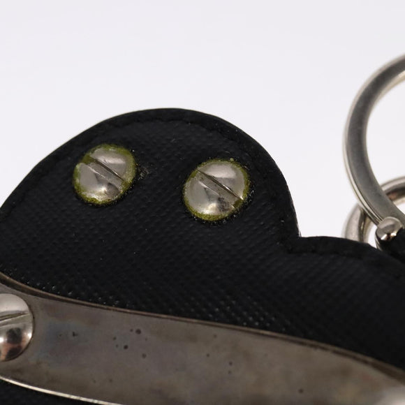 PRADA Key Ring Leather Black Auth ac3522