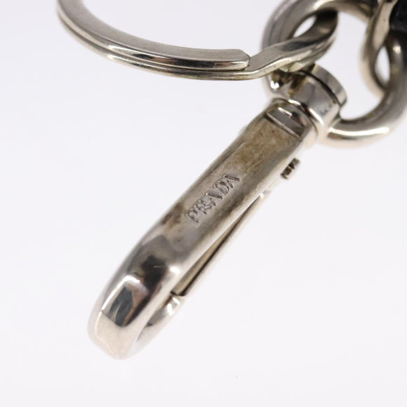 PRADA Key Ring Leather Black Auth ac3522