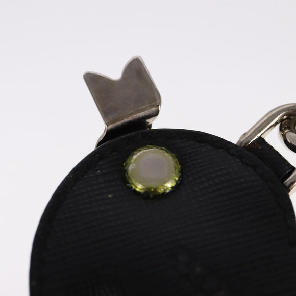 PRADA Key Ring Leather Black Auth ac3522
