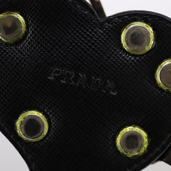 PRADA Key Ring Leather Black Auth ac3522