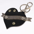 PRADA Key Ring Leather Black Auth ac3522-7