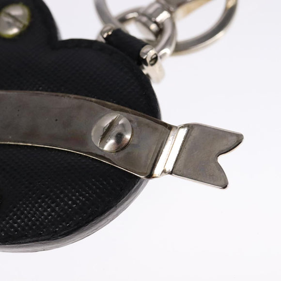 PRADA Key Ring Leather Black Auth ac3522