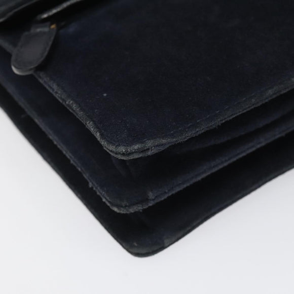 GUCCI Shoulder Bag Suede Navy Auth ac3533