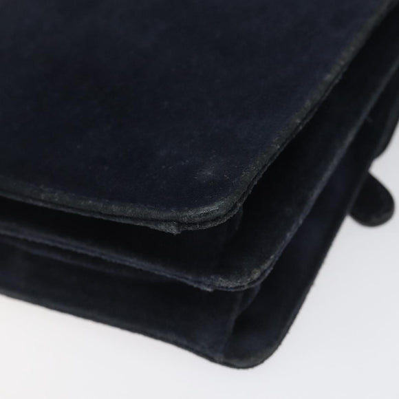 GUCCI Shoulder Bag Suede Navy Auth ac3533