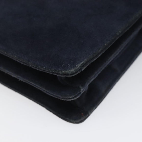 GUCCI Shoulder Bag Suede Navy Auth ac3533