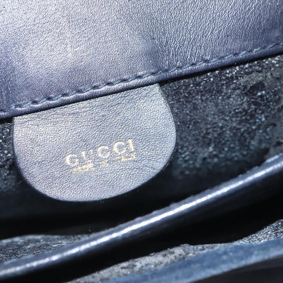 GUCCI Shoulder Bag Suede Navy Auth ac3533
