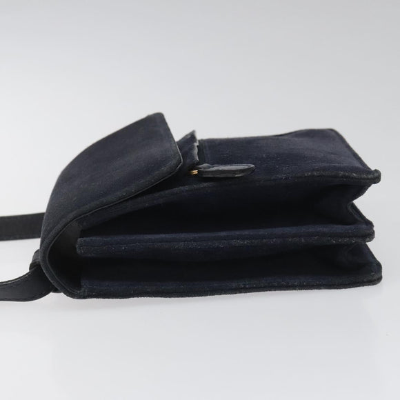 GUCCI Shoulder Bag Suede Navy Auth ac3533
