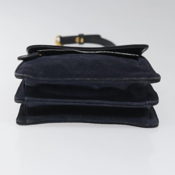 GUCCI Shoulder Bag Suede Navy Auth ac3533