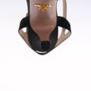 PRADA High heels Satin 37 1/2 Black Auth ac3535-10