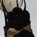 PRADA High heels Satin 37 1/2 Black Auth ac3535-13
