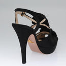 PRADA High heels Satin 37 1/2 Black Auth ac3535-18