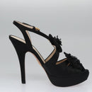 PRADA High heels Satin 37 1/2 Black Auth ac3535-19
