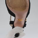 PRADA High heels Satin 37 1/2 Black Auth ac3535-24