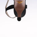 PRADA High heels Satin 37 1/2 Black Auth ac3535-25